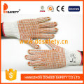 High Quality Cotton String Knit Orange PVC Dots Safety Labor Gloves